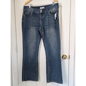 NWT Tillys RSQ Mid Rise Bootcut Jeans Womens 30 Double Button Blue Dark Wash